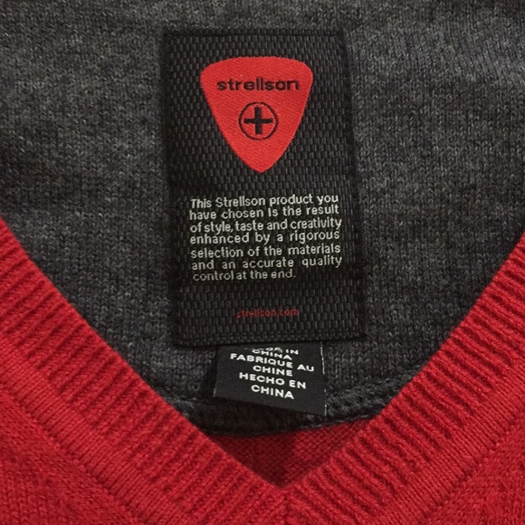 Strellson red v neck sweater - Picture 3 of 8